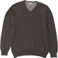 Marks & Spencer Herren-Pullover, reguläre Passform, V-Ausschnitt, XL, graue Baumwolle