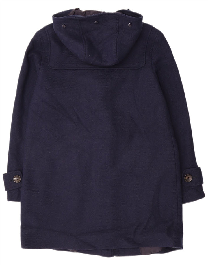 Marks & Spencer Damen-Dufflecoat mit Kapuze, UK 12, mittelmarineblaue Wolle