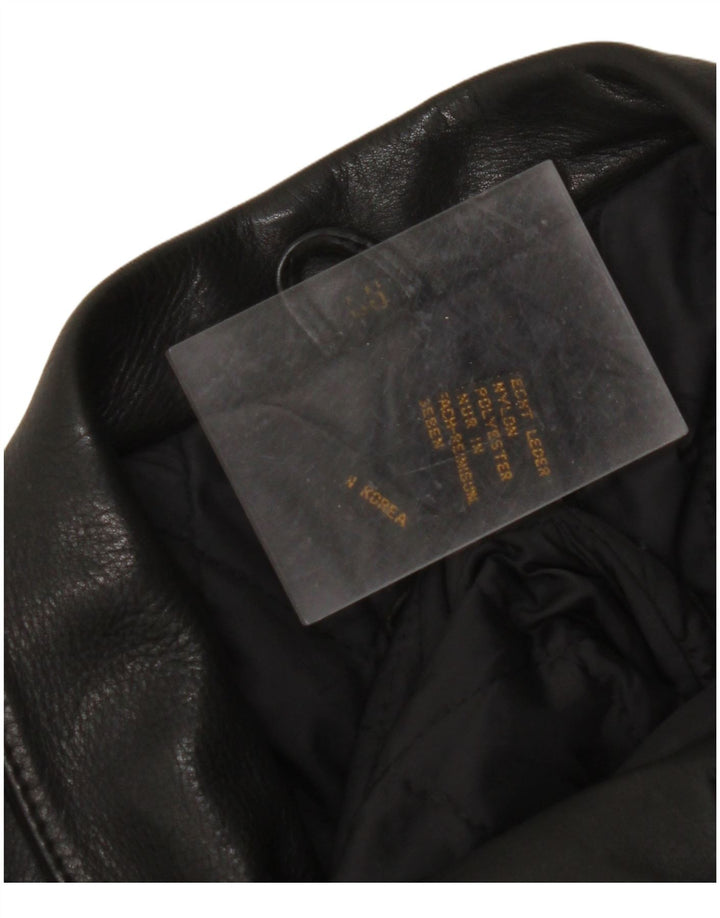 VINTAGE Damen Leder Bikerjacke UK 18 XL Schwarzes Leder