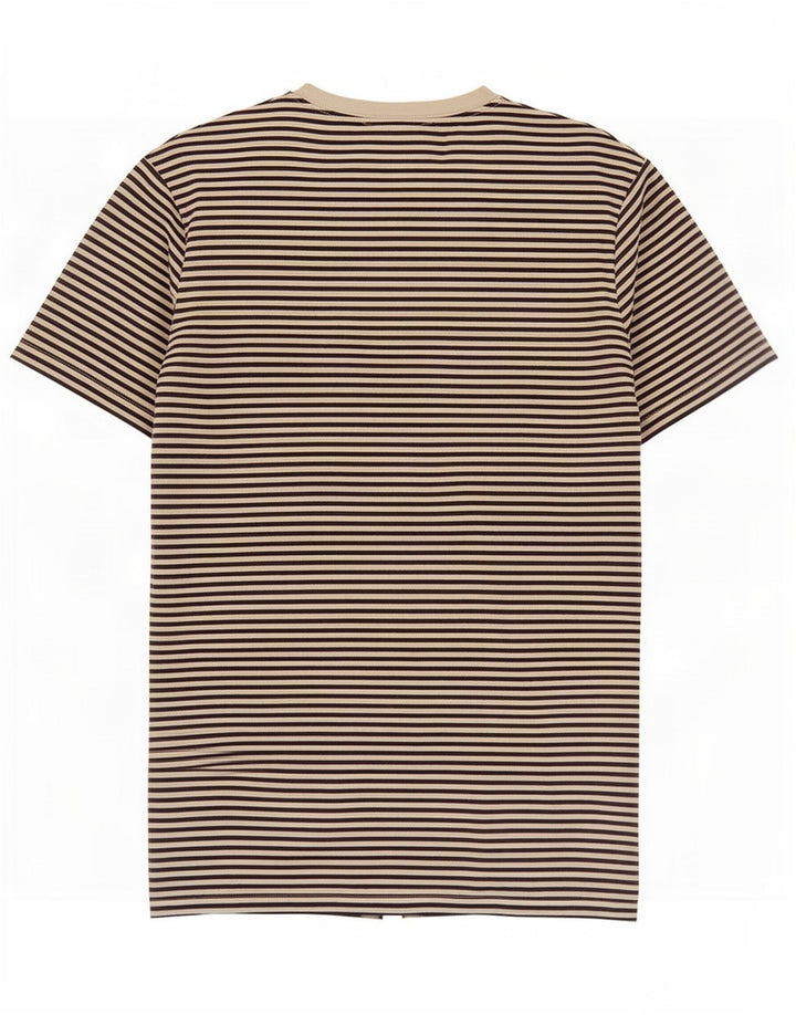 Fred Perry Herren-T-Shirt-Oberteil, klein, weiße Nadelstreifen-Baumwolle