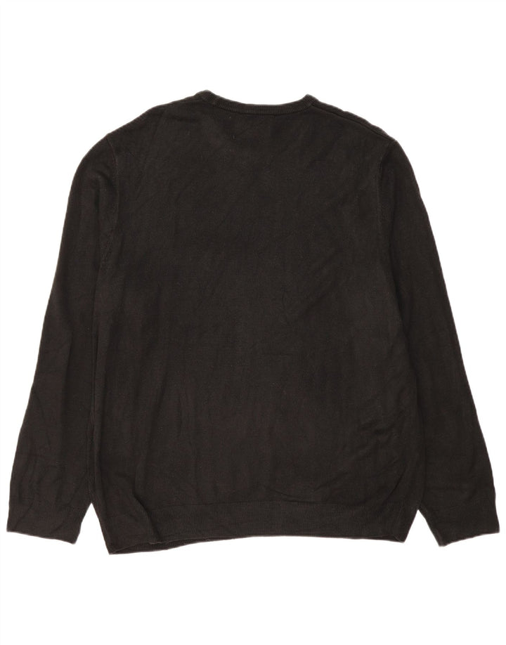 Marks & Spencer Herren-Pullover mit Rundhalsausschnitt, 2XL, schwarzes Acryl