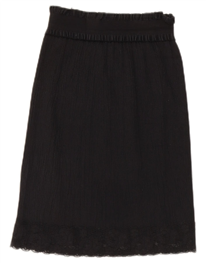 Vintage Damen A-Linie Rock W26 Small Schwarz