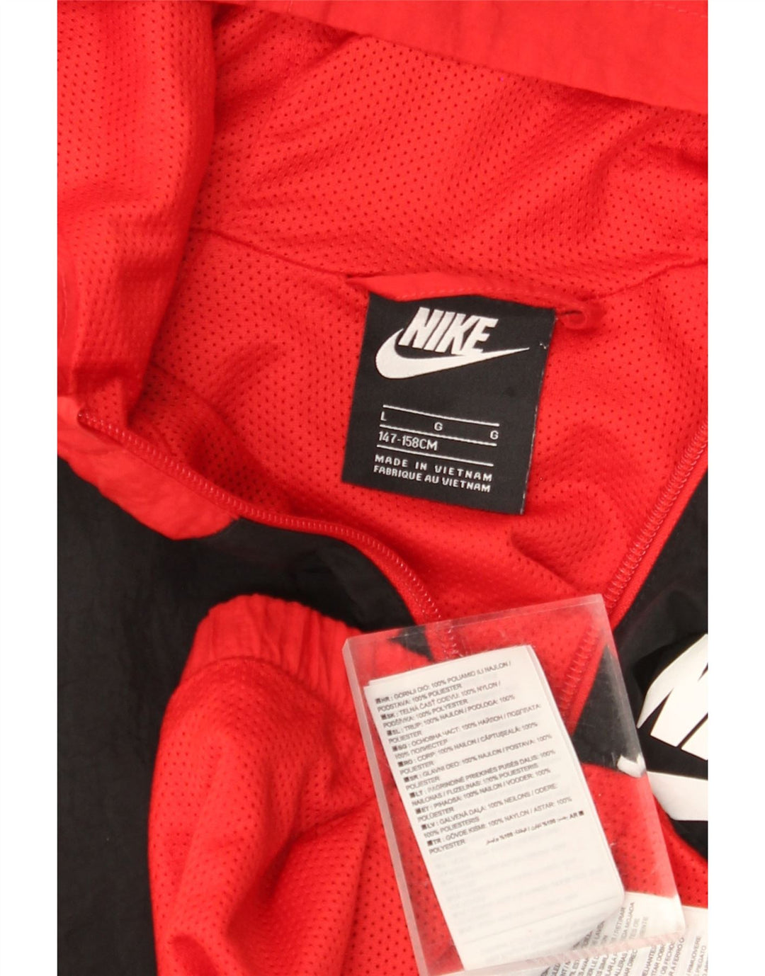 NIKE Jungen-Trainingsanzug mit grafischem Oberteil, 12–13 Jahre, Größe L, Rot, Farbblock