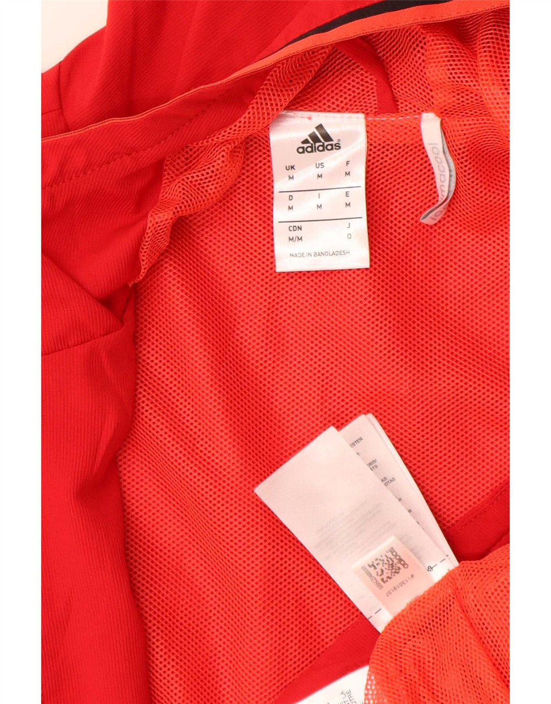 Adidas Herren Climacool Graphic Kapuzen-Regenjacke UK 38 Mittelrotes Polyester