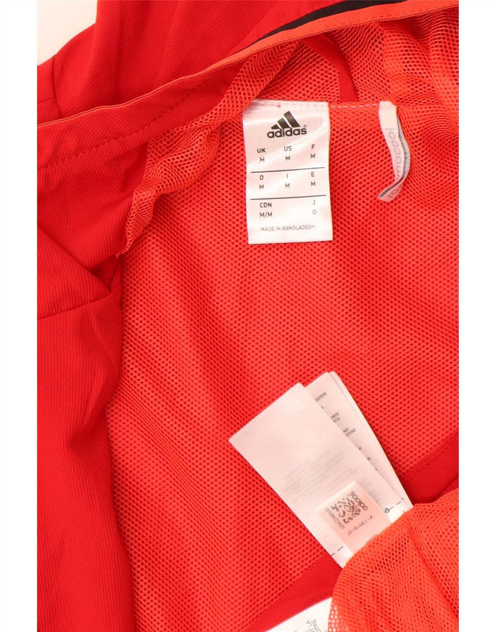 Adidas Herren Climacool Graphic Kapuzen-Regenjacke UK 38 Mittelrotes Polyester
