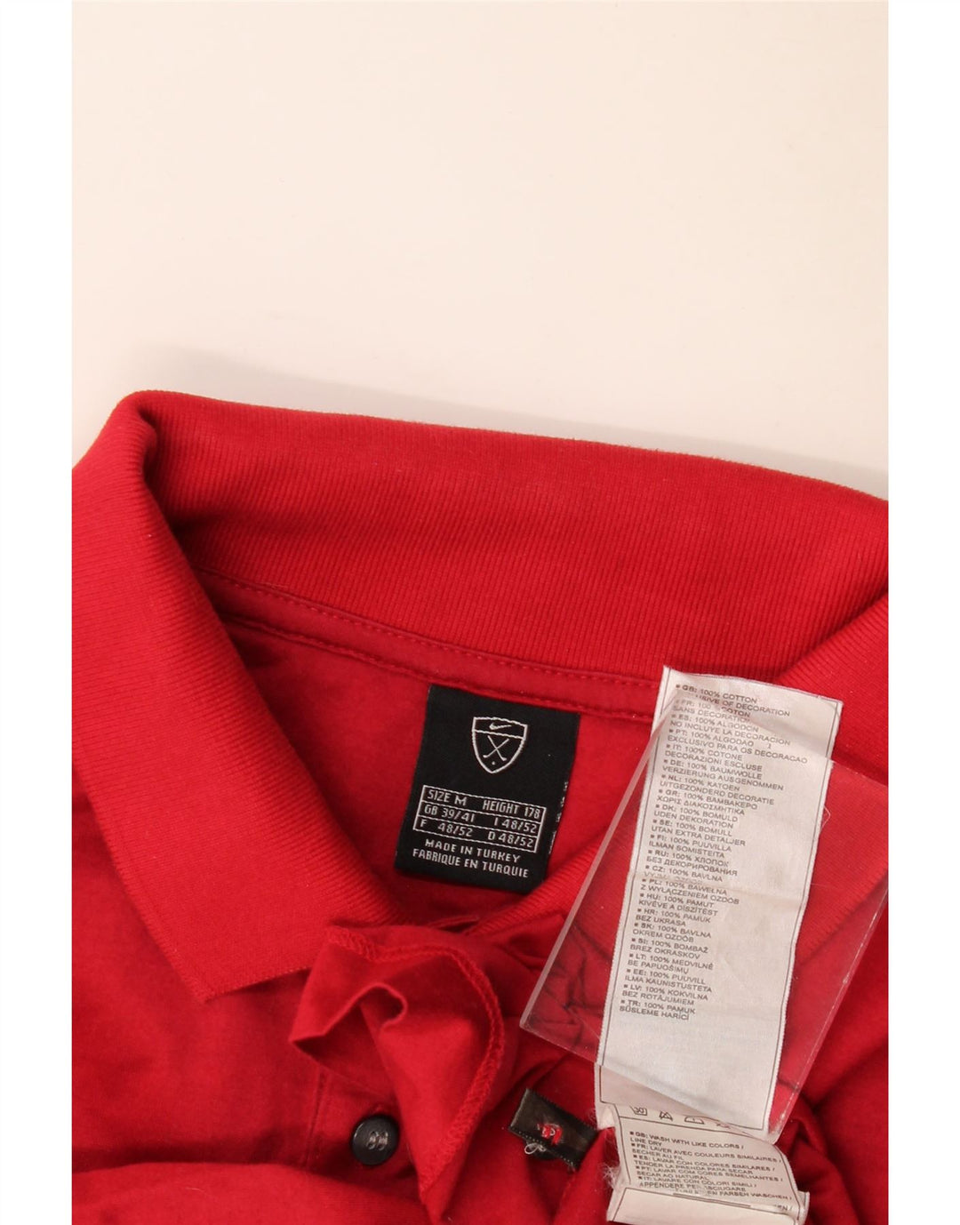 Nike Herren Poloshirt UK 39/41 Mittelrote Baumwolle