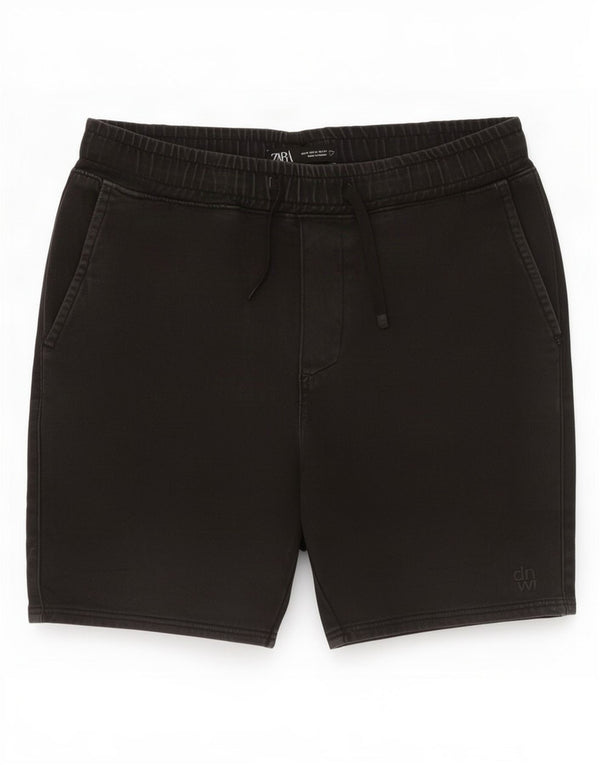 Zara Herren Shorts Medium W34 Schwarze Baumwolle