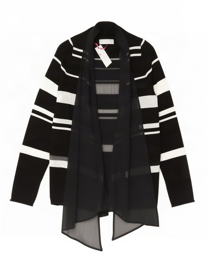 Marks & Spencer Damen Per Una Asymmetrisches Cardigan-Oberteil UK 16 Large Schwarz