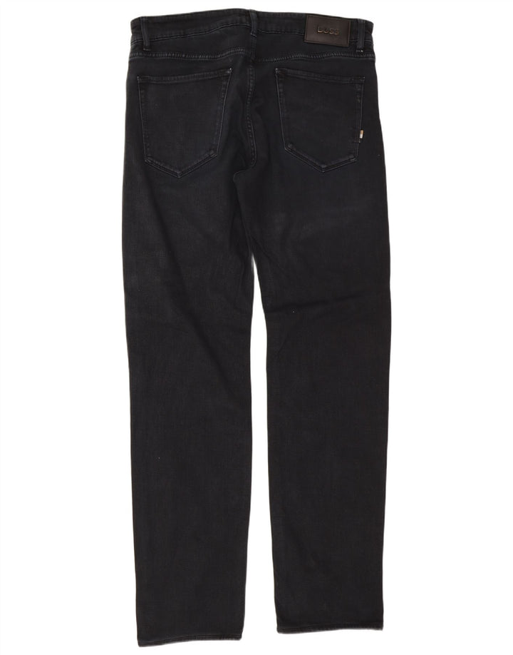 Hugo Boss Herren Straight Jeans W32 L32 Marineblaue Baumwolle