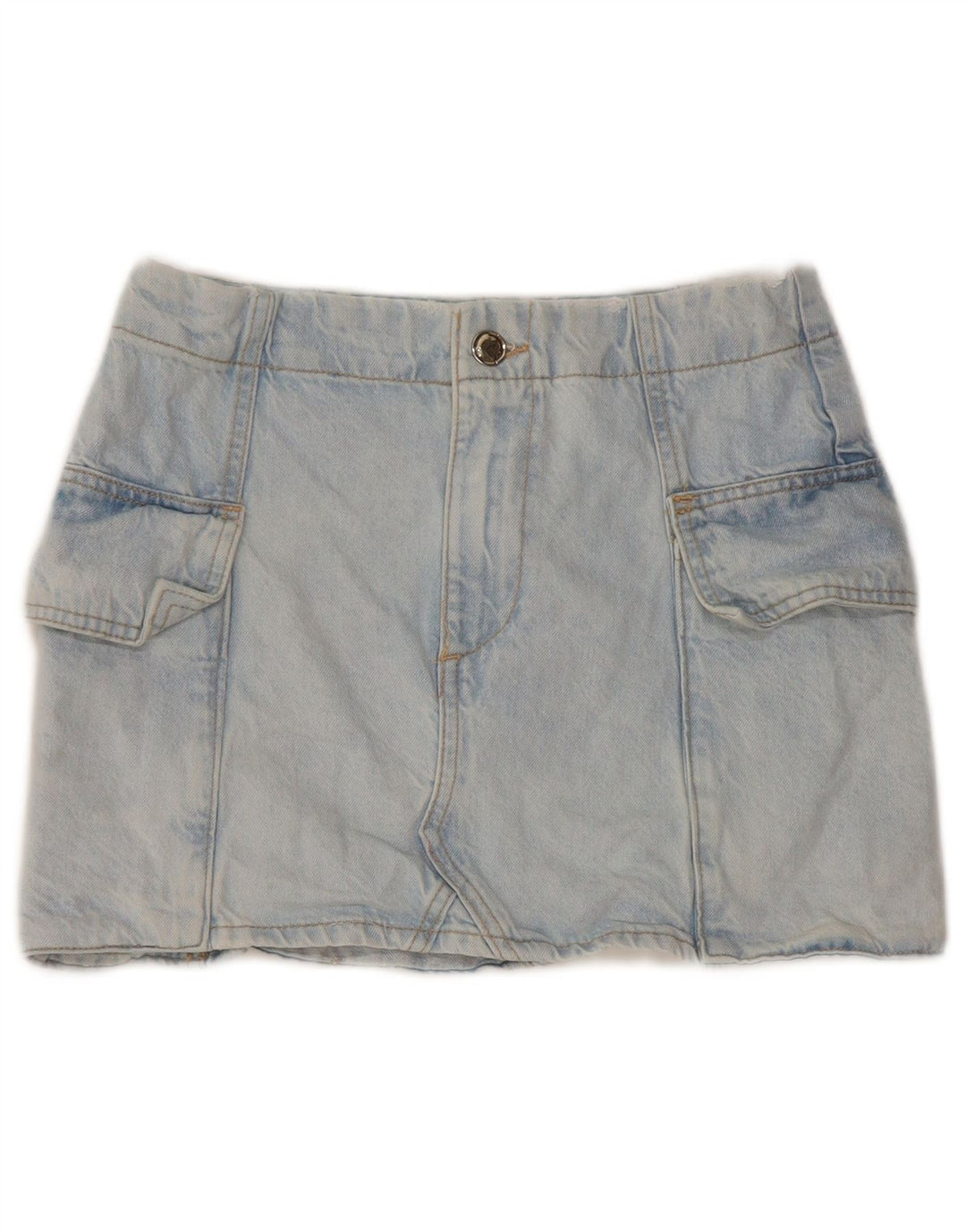 Zara Damen Jeansrock XS W24 Blaue Baumwolle