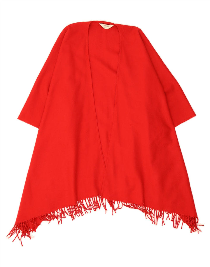VINTAGE Womens Poncho Jumper One Size Red Vintage Vintage and Second-Hand Vintage from Messina Hembry 