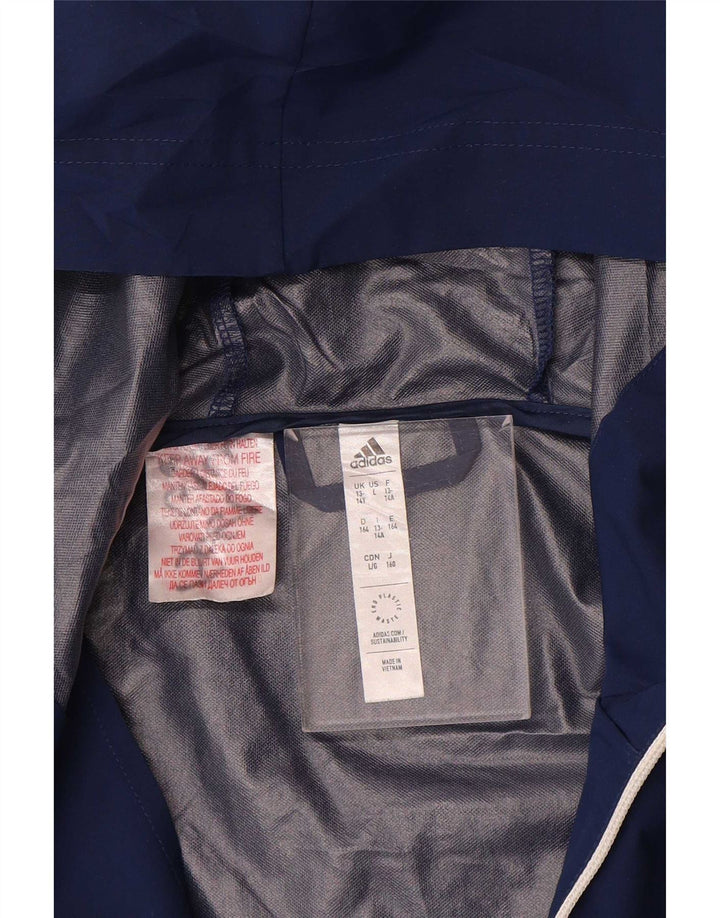 Adidas Jungen Regenjacke mit Kapuze, 13–14 Jahre, Marineblau