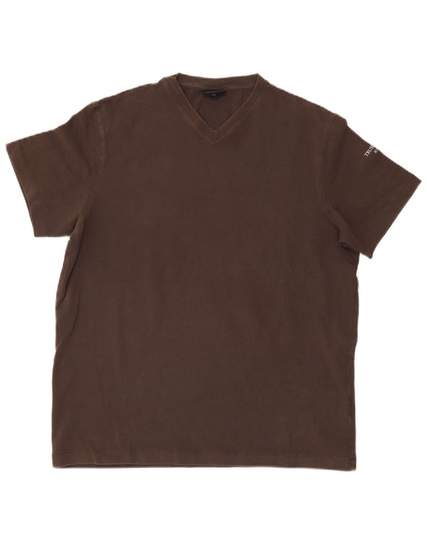 Trussardi Jeans Herren T-Shirt Top 2XL Braun Baumwolle
