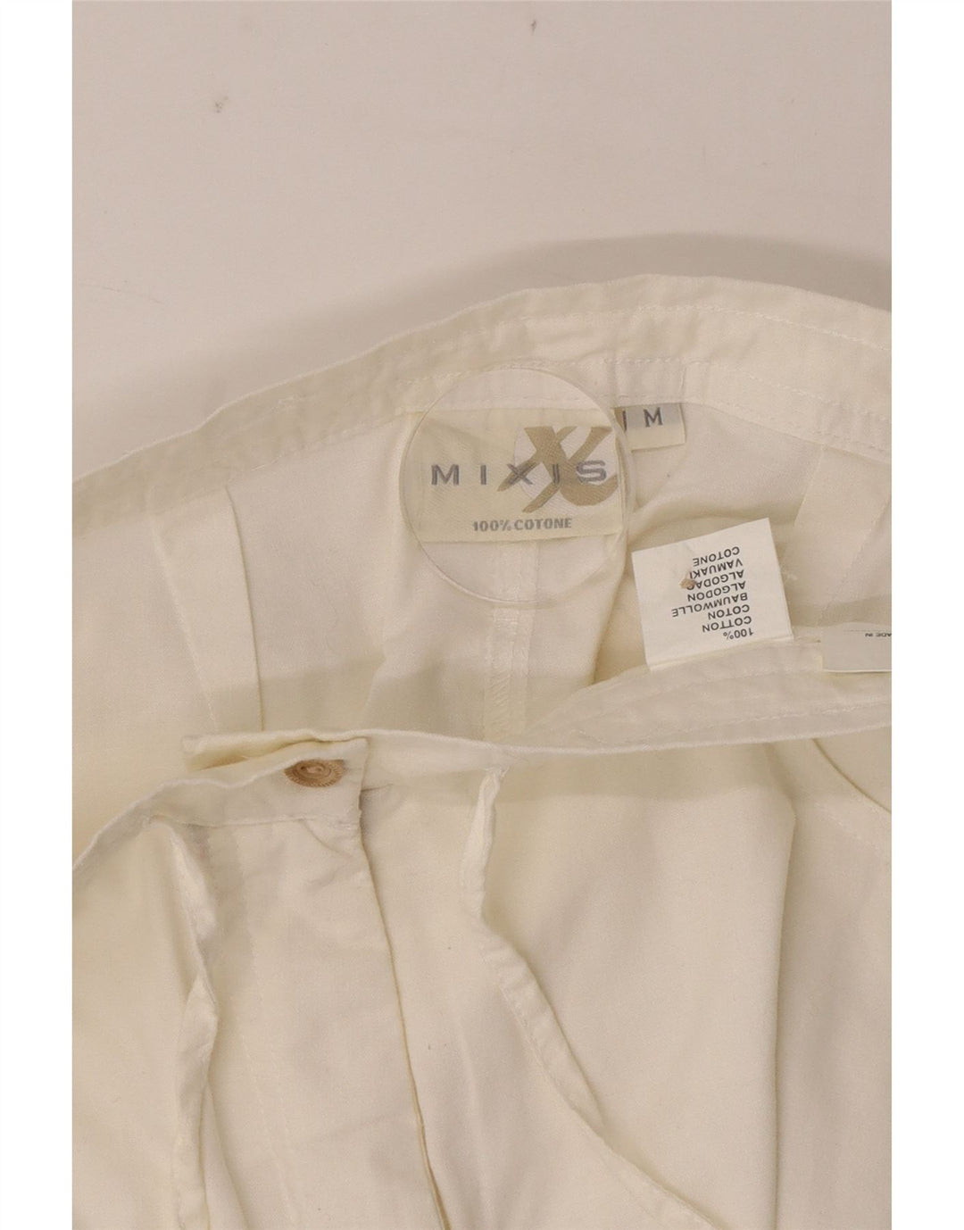 VINTAGE Gerade Capri-Hose für Damen, mittelgroß, W28, L18, weiße Baumwolle