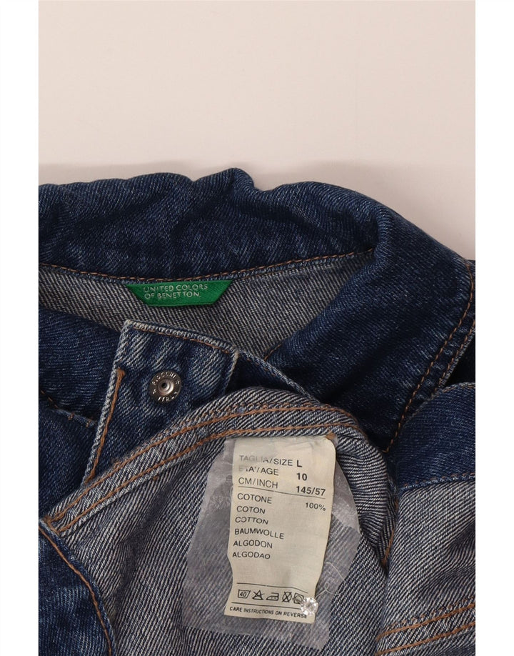 Benetton Jeansjacke für Jungen, 9–10 Jahre, groß, blaue Baumwolle