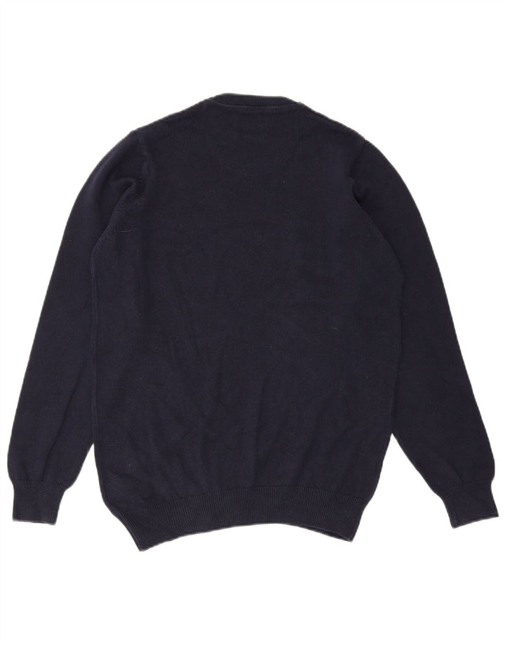 MARKS & SPENCER Herren-Pullover mit Rundhalsausschnitt, Größe S, marineblaue Baumwolle