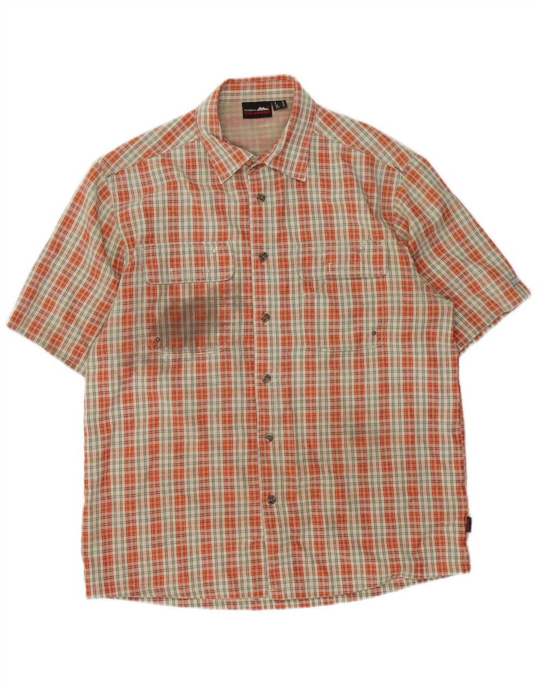 High Colorado Herren-Kurzarmhemd Mittelorange kariert