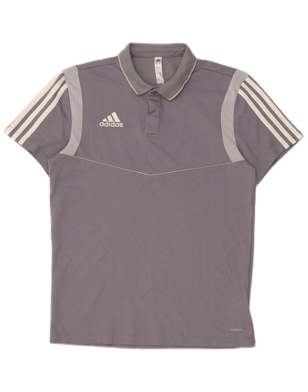 Adidas Herren Climalite Poloshirt Small Grau Colourblock Baumwolle