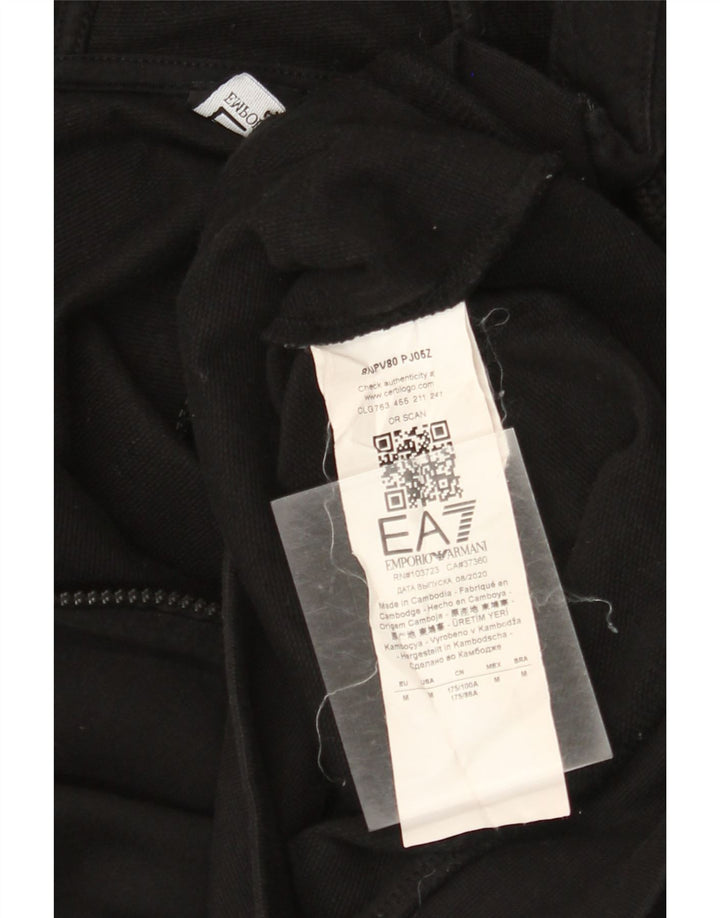 EMPORIO ARMANI Damen-Kapuzenpullover mit Reißverschluss, UK 14, mittlere schwarze Baumwolle