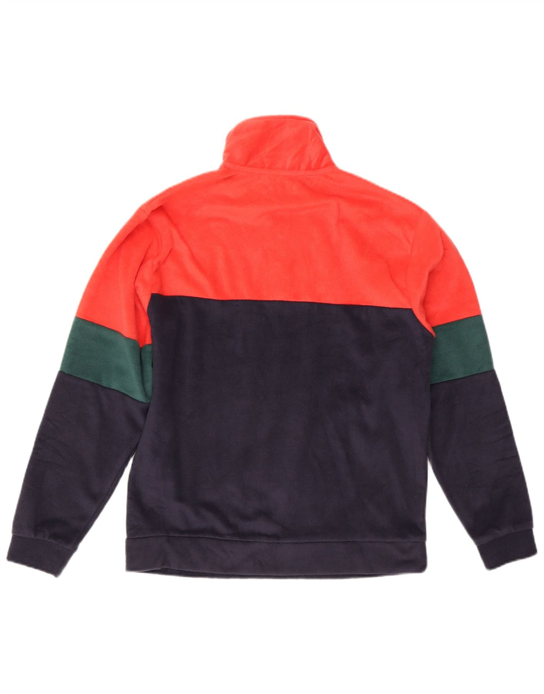 Coveri Herren-Fleecepullover mit Reißverschluss am Hals, mittelgroß, mehrfarbig, Farbblock