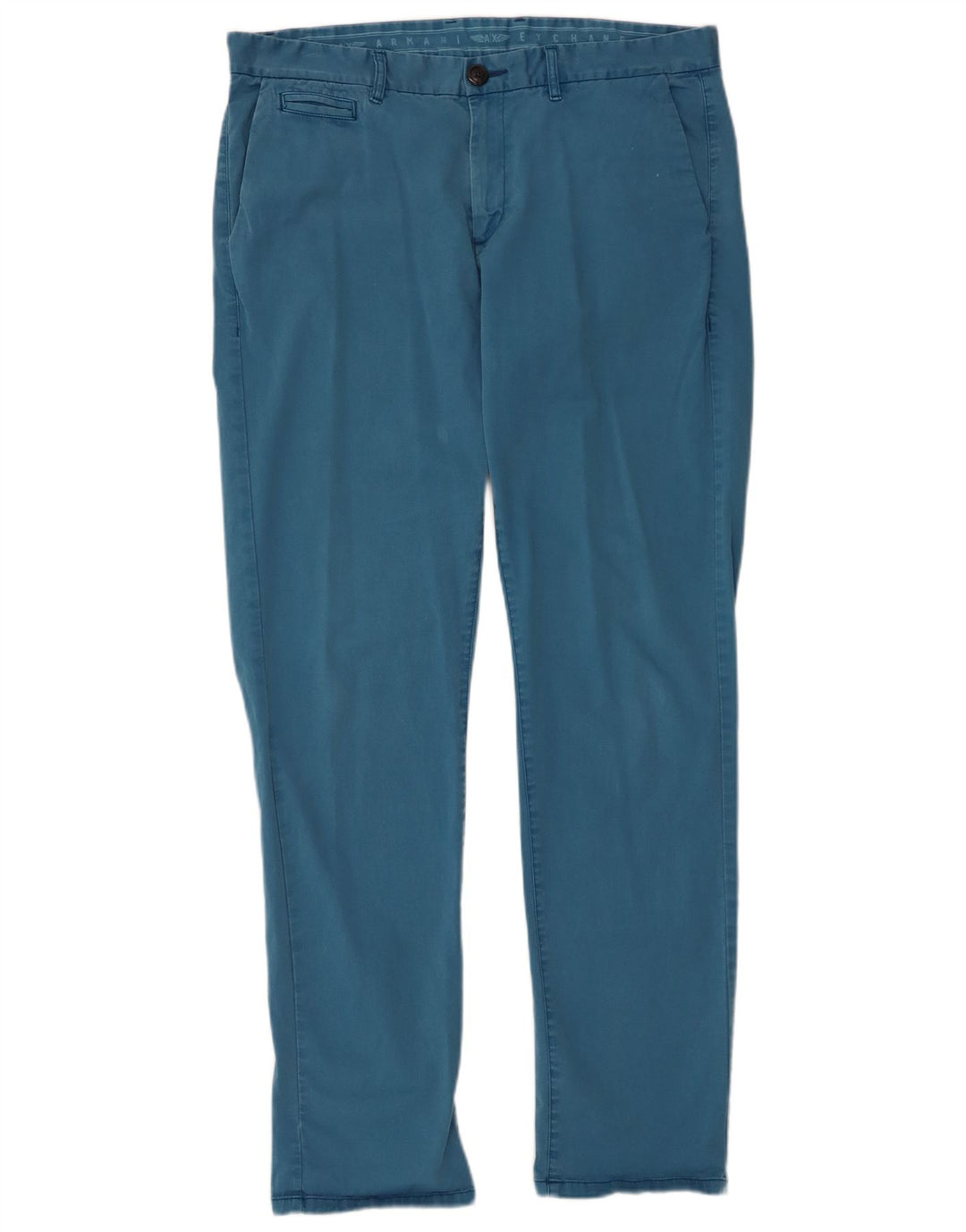 ARMANI EXCHANGE Herren Slim Chinohose W34 L32 Blaue Baumwolle