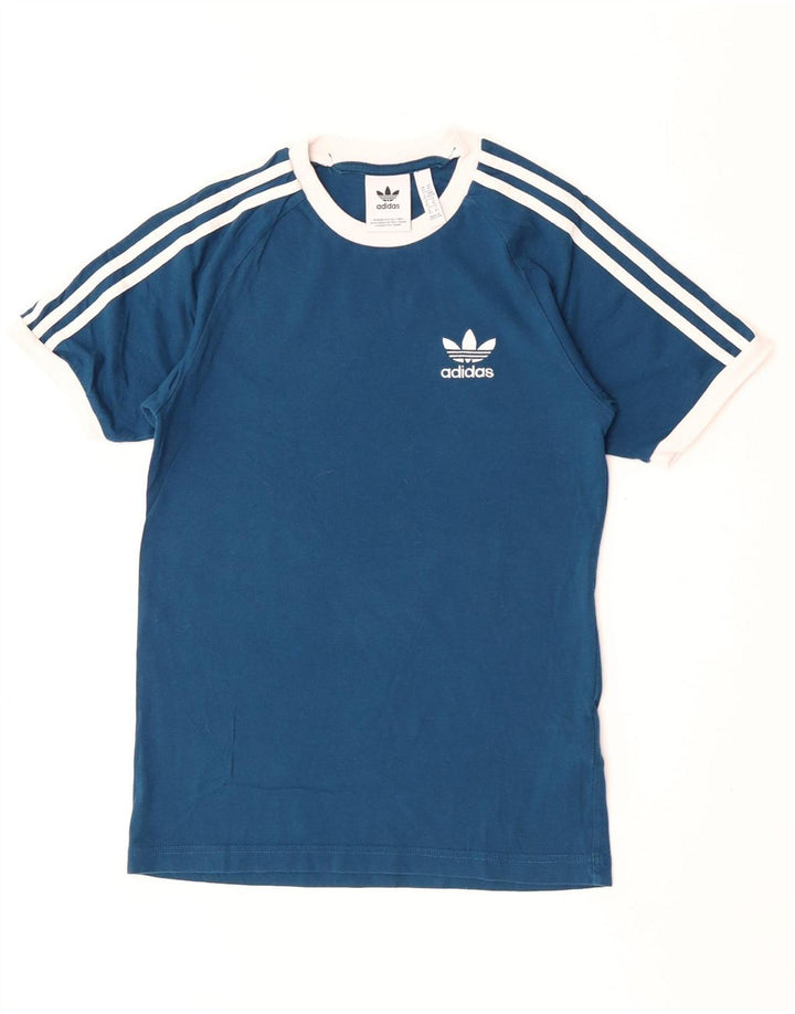 Adidas Herren T-Shirt Top XS Blau Baumwolle