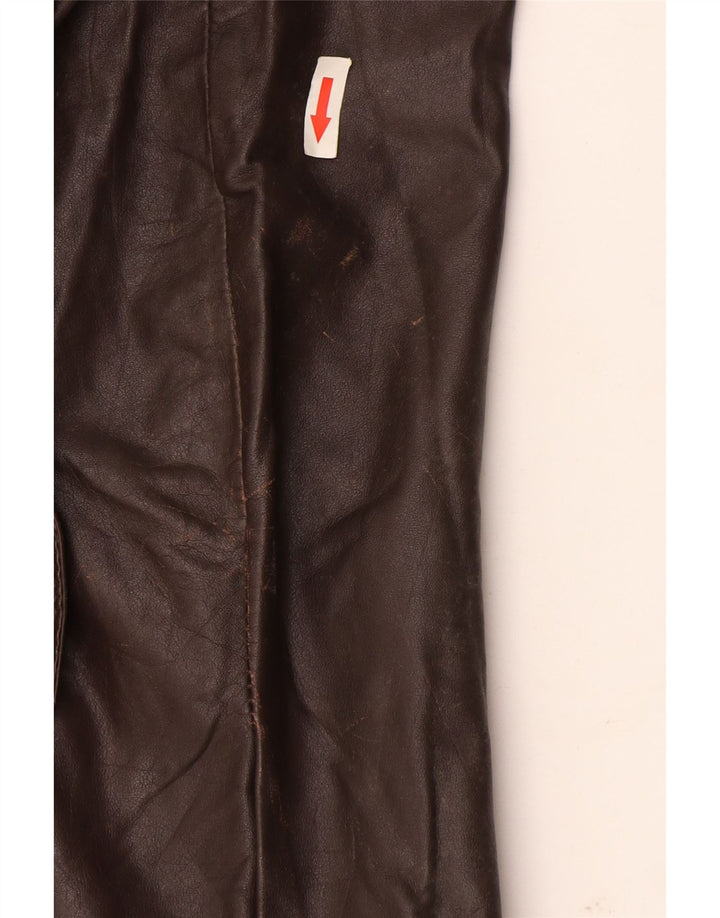 Vintage Damen 2-Knopf-Lederblazerjacke UK 12 Mittelbraun