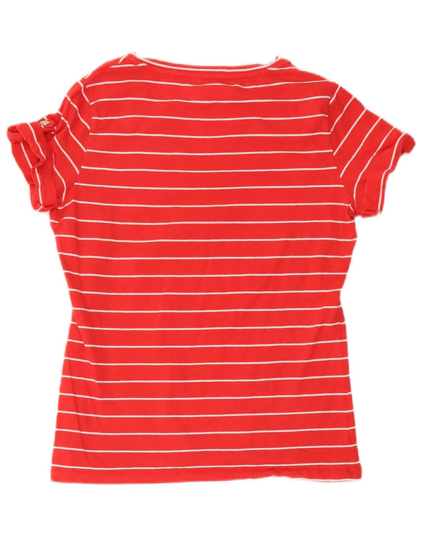Nautica Damen T-Shirt Top UK 14 Mittelrot gestreift aus Baumwolle