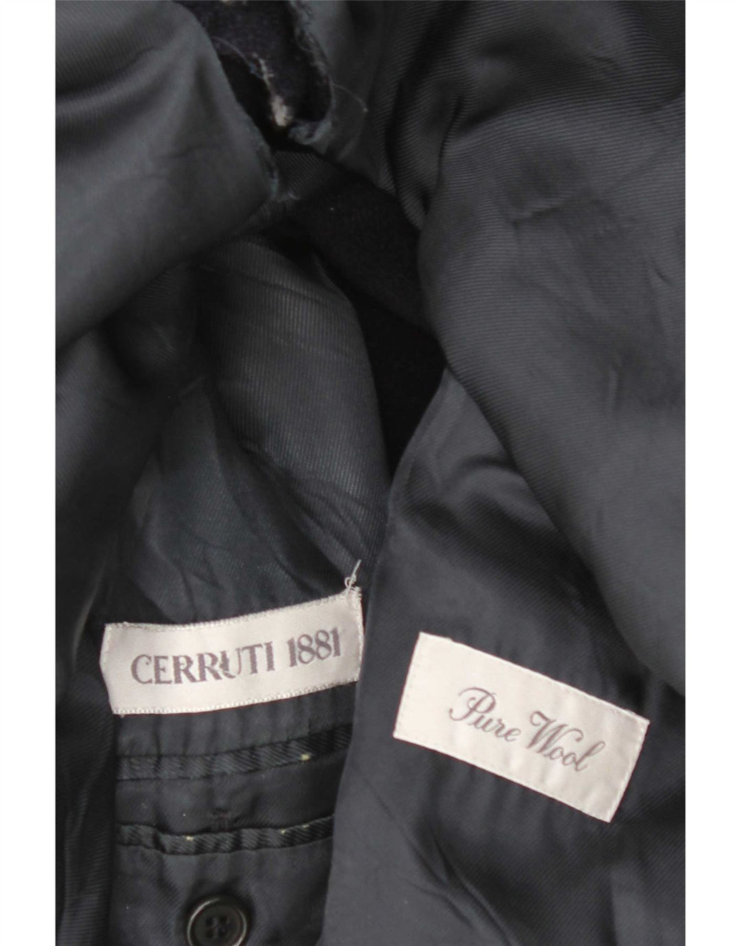 Cerruti 1881 Herrenmantel UK 38 Medium Marineblau Schurwolle