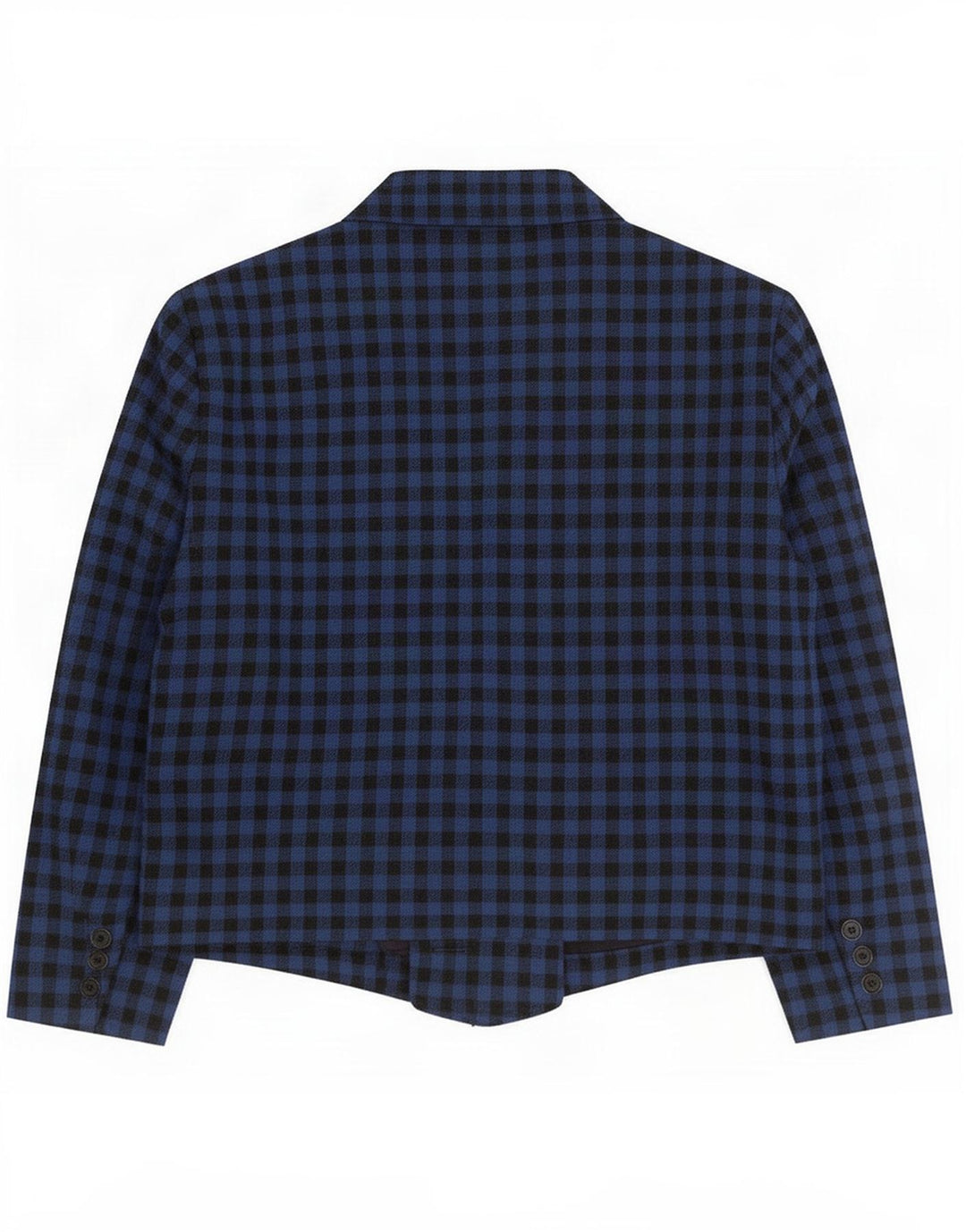 Vintage Damen 1-Knopf-Blazerjacke UK 14 Mittelblauer Gingham