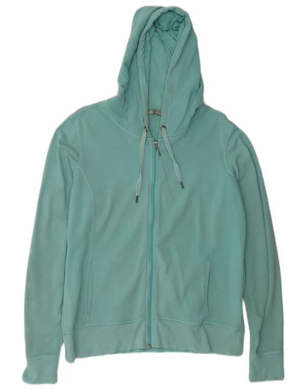 Marks & Spencer Damen-Kapuzenpullover mit Reißverschluss, UK 16, Größe L, Blau, Baumwolle