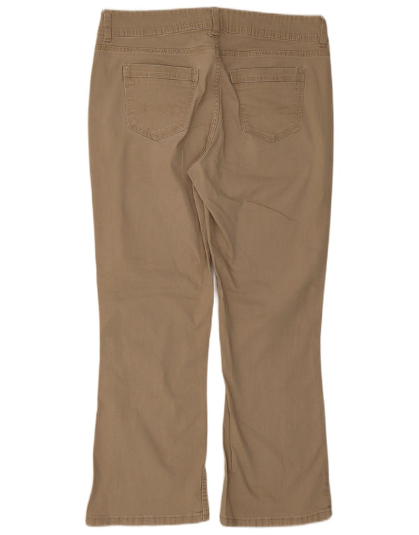 Lee Damen Riders Crop Bootcut Jeans US 14 XL W32 L26 Beige Baumwolle