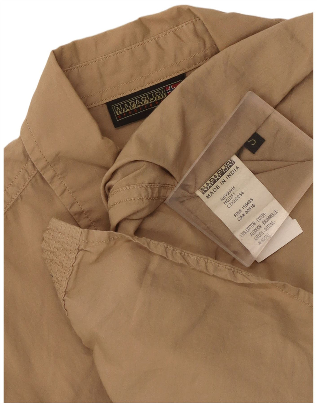 Napapijri Mens Shirt Small Beige Cotton