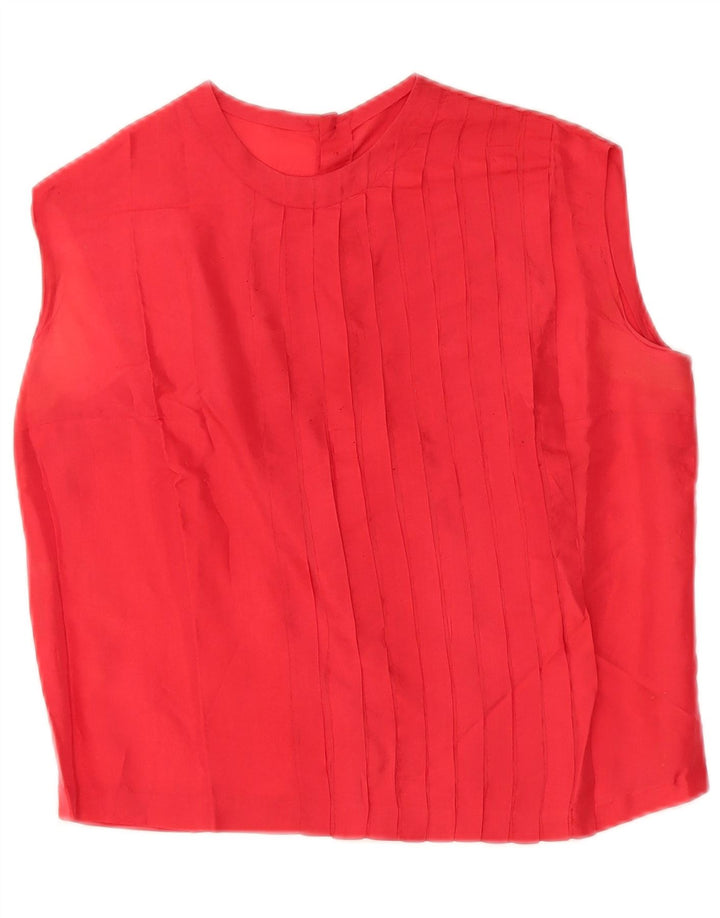 VINTAGE Womens Sleeveless Blouse Top UK 14 Medium Red Vintage Vintage and Second-Hand Vintage from Messina Hembry 