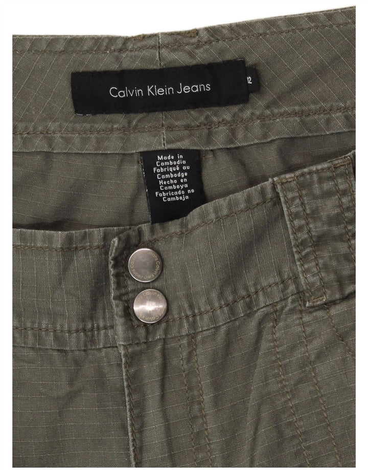 Calvin Klein Damen gerade Caprihose US 12 Large W34 L23 Khaki