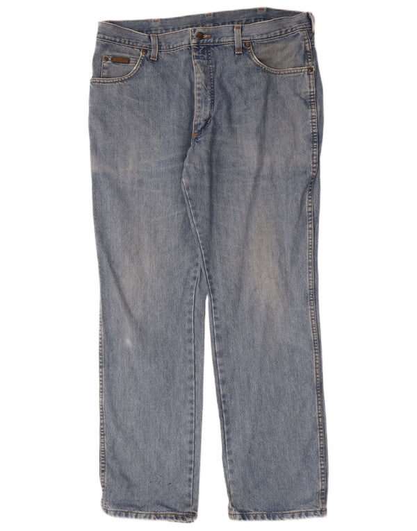 Wrangler Herren Texas Straight Jeans W38 L32 Blaue Baumwolle