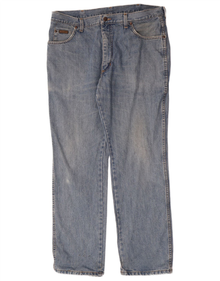 Wrangler Herren Texas Straight Jeans W38 L32 Blaue Baumwolle