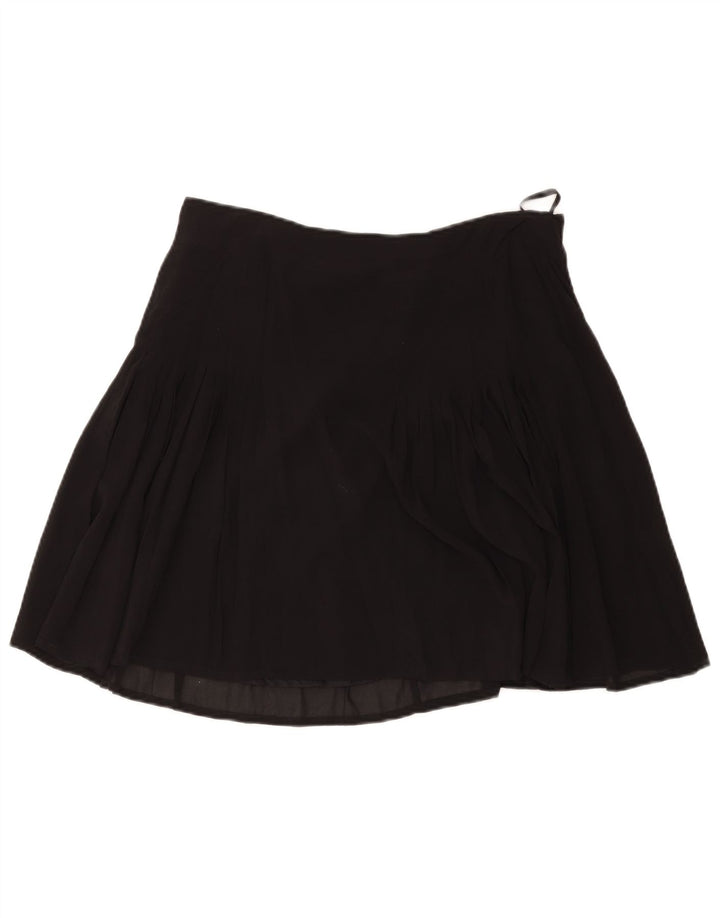 Blunauta Damen Minirock IT 46 Large W36 Schwarze Seide