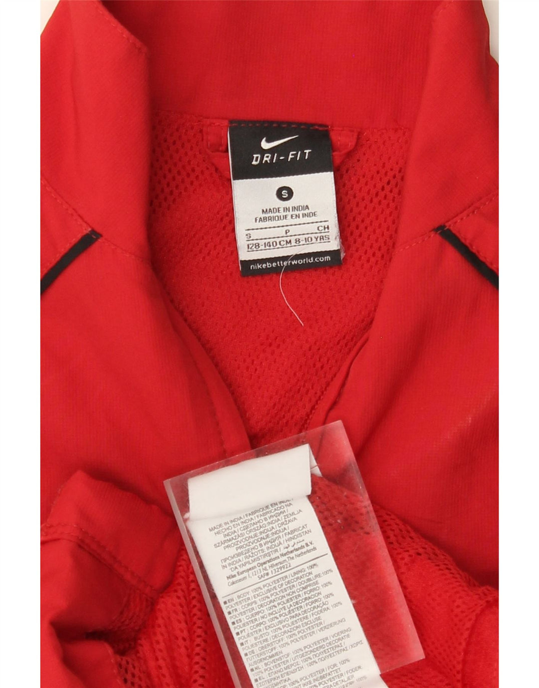 NIKE Dri-Fit-Trainingsanzug für Jungen, Jacke, 8–9 Jahre, Größe S, rot, Polyester