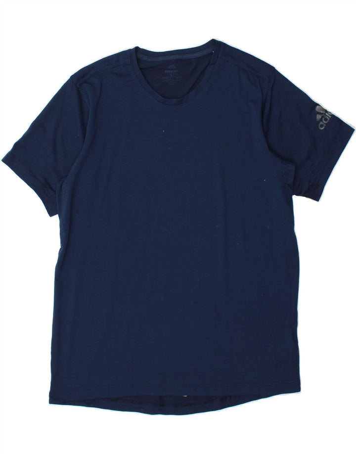 ADIDAS Mens Climalite T-Shirt Top Large Navy Blue Polyester Vintage Adidas and Second-Hand Adidas from Messina Hembry 