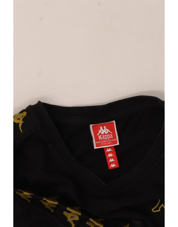 Kappa Herren Graphic T-Shirt Top Medium Schwarz