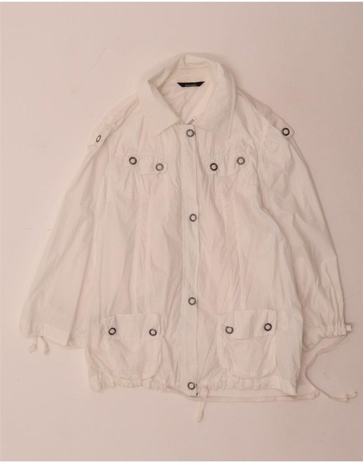 Stefanel Damen Bomberjacke EU 38 Mittelweißes Nylon