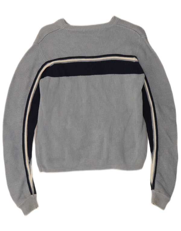 Zara Jungen-Pullover mit Rundhalsausschnitt, 9–10 Jahre, blau gestreift, Baumwolle, Retro