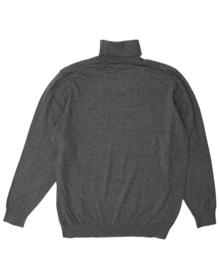 Zara Damen-Pullover mit Rollkragen, Gr. 40, Größe L, graue Viskose