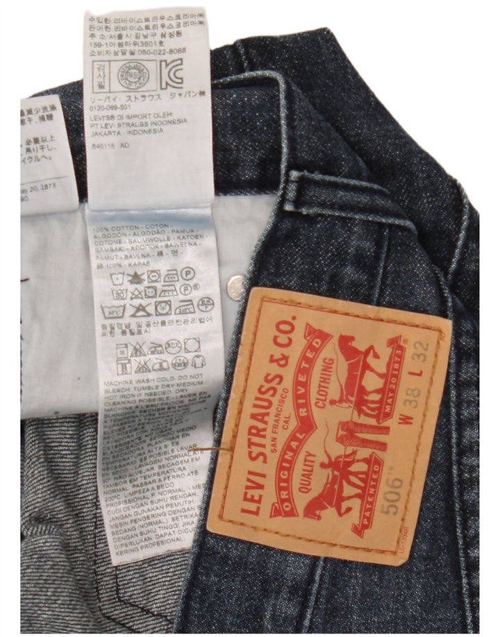 Levi's Herren 506 Straight Jeans W38 L32 Blaue Baumwolle