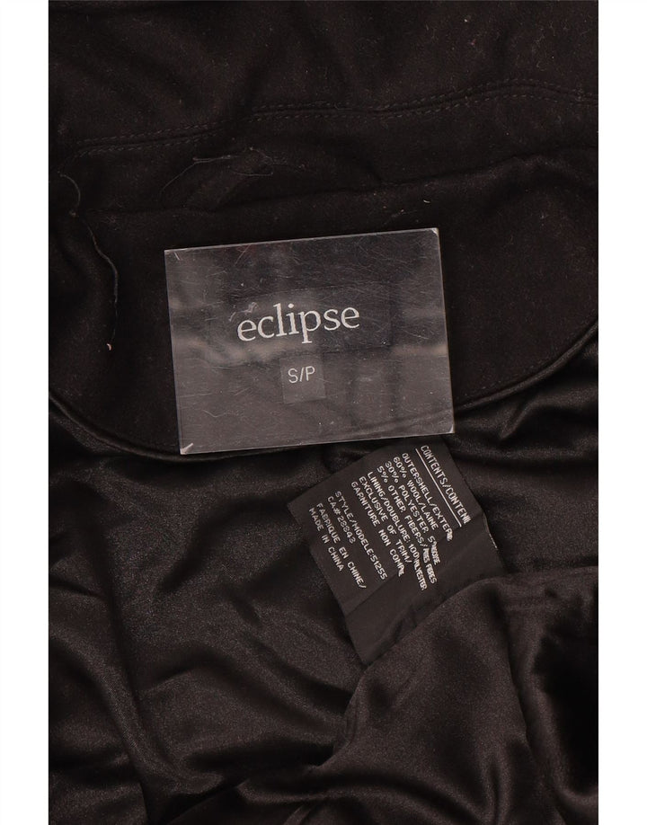 Eclipse Damen-Dufflecoat mit Kapuze, UK 10, Größe S, schwarze Wolle