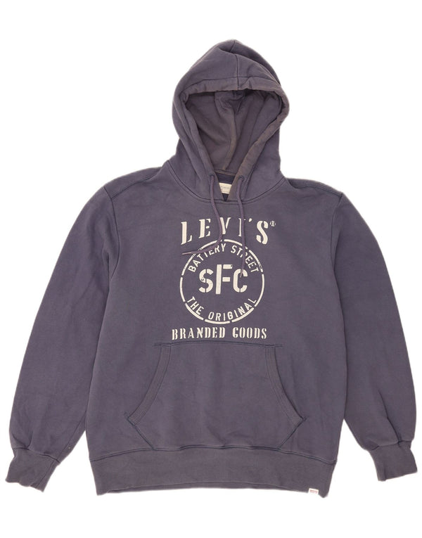 Levi's Herren-Kapuzenpullover mit grafischer Standard-Passform, groß, marineblau, Baumwolle