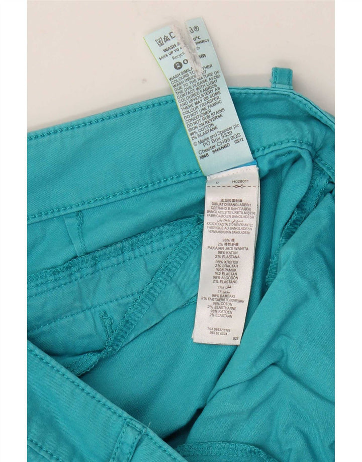 Marks & Spencer Damen Caprihose UK 10 Small W32 L18 Türkis