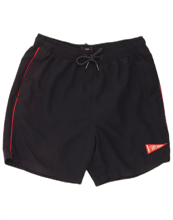 Superdry Herren-Sportshorts, groß, aus schwarzem Polyester