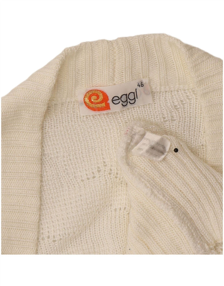 Vintage Damen Cardigan Pullover IT 46 Großes weißes Acryl